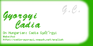 gyorgyi cadia business card